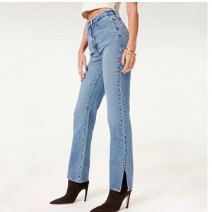 Good American Blue Straight Leg Jeans